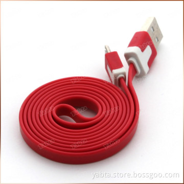 8 Pin Lightn USB Cable For Iphone Flat Power Cable Red